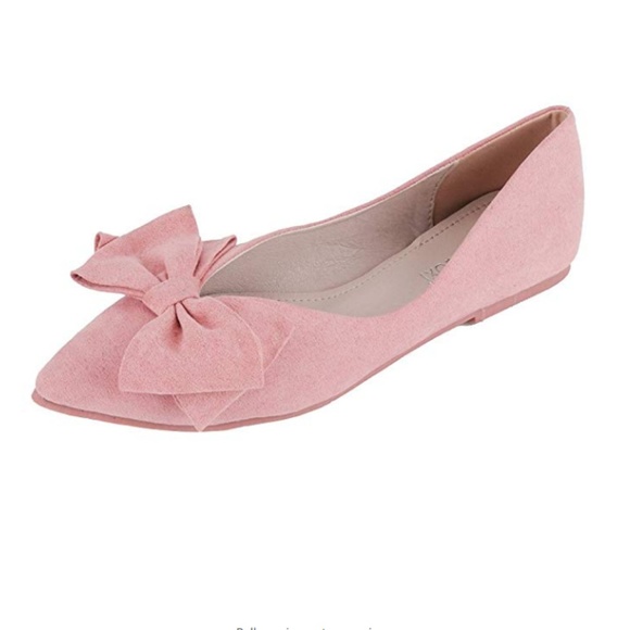 TILLY Blush Pink Pointed Toe Flats - Picture 4 of 5